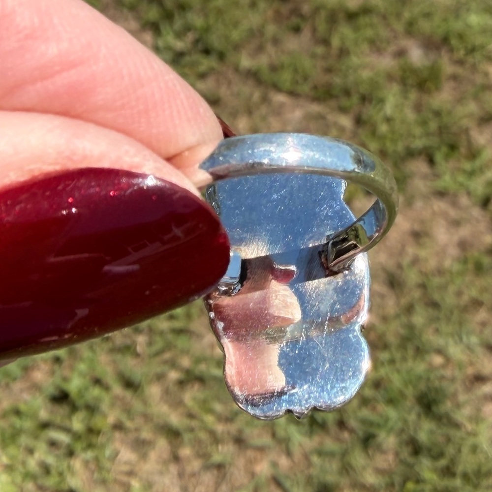 925 Sterling Silver Kingman Turquoise Ring - Picture 8 of 14